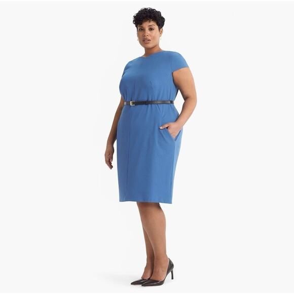 MM LAFLEUR The Nisa Dress Size 3X EUC $195 MSRP Career Office Sheath Blue - Picture 1 of 12